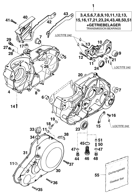 CARTER MOTEUR POUR 620 E XC DAKAR 20KW20LT EU