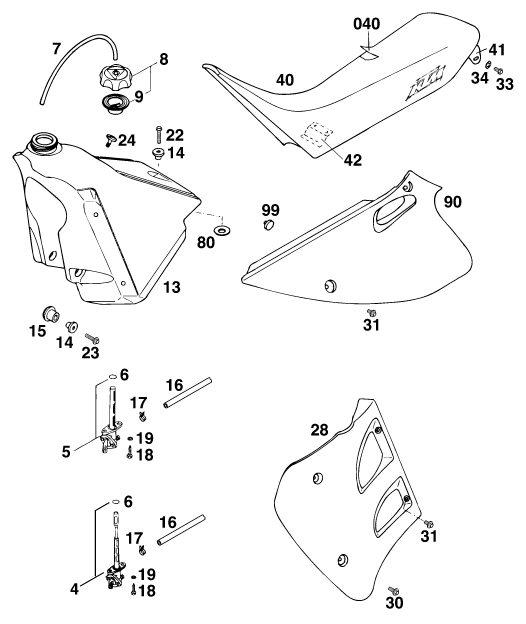 RESERVOIR SELLE POUR 125 SX MU00D6 EU