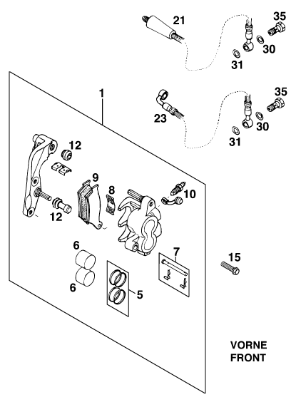 ETRIER DE FREIN AVANT POUR 125 EGS M/U00D6 6KW (EU)