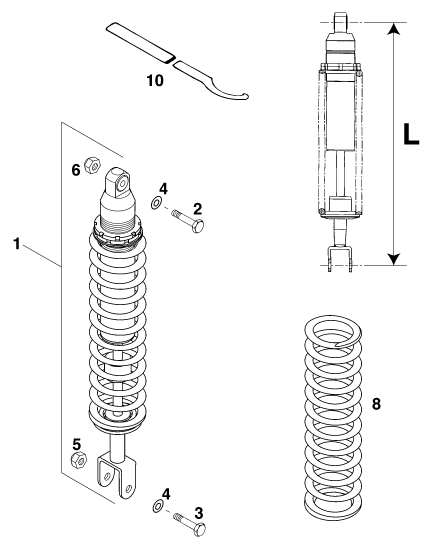 AMORTISSEUR POUR 125 LC2 100 EUROPA 96 EU