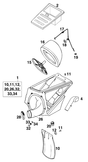 FILTRE A AIR POUR 125 LC2 100 EUROPA 96 EU