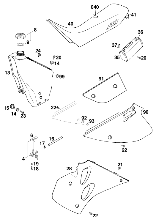 RESERVOIR SELLE POUR 125 LC2 100 EUROPA 96 EU
