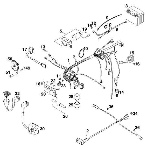 FAISCEAU DE CABLES POUR 125 LC2 100 EUROPA 96 (EU)