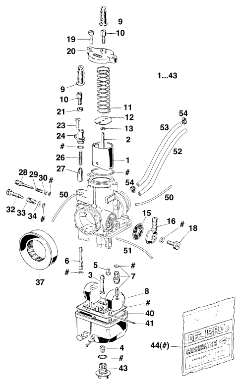 CARBURATEUR POUR 125 STING100 97 EU