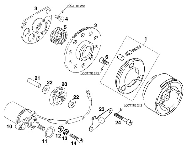 DEMARREUR ELECTRIQUE POUR 125 STING100 97 EU