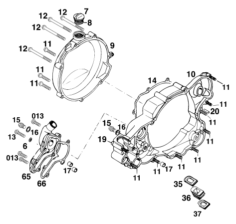 COUVERCLE D EMBRAYAGE POUR 250 EXC M/U00D6 (EU)