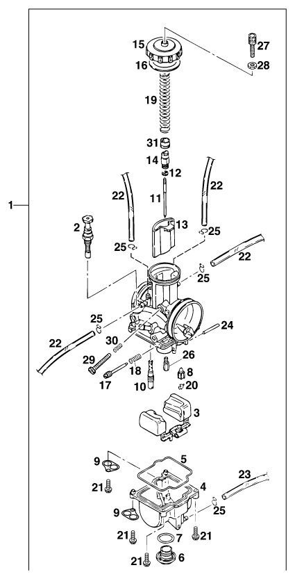 CARBURATEUR POUR 250 EXC 98 (EU)