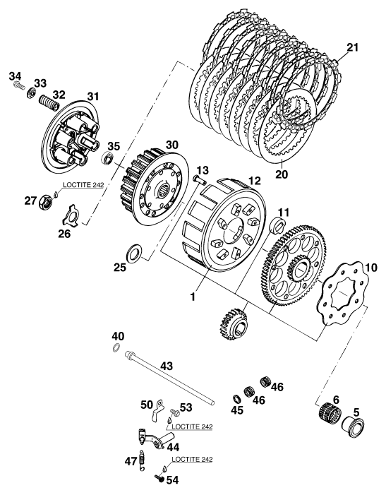 EMBRAYAGE POUR 250 EXC MU00D6 EU