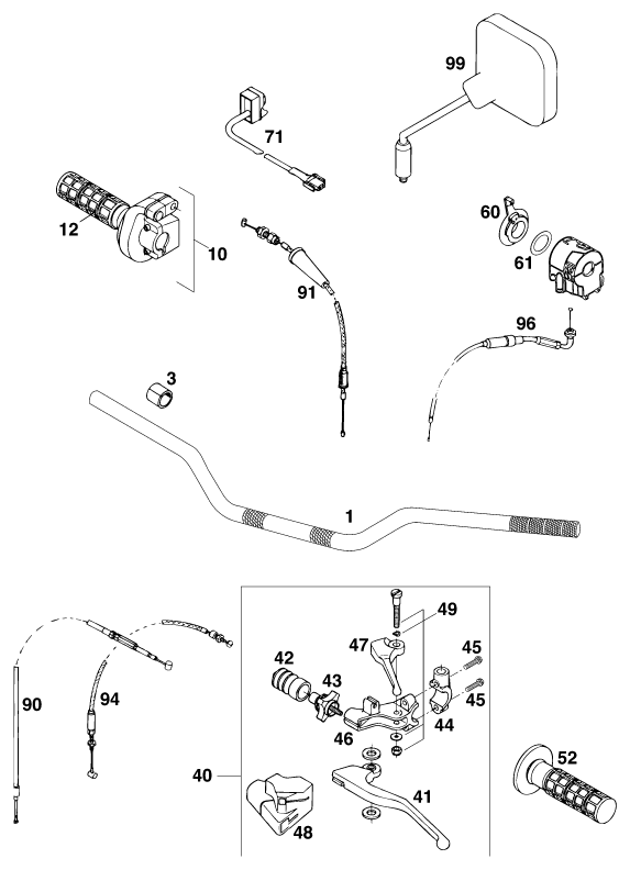 GUIDON ARMATURES POUR 400 EXC WP (EU)