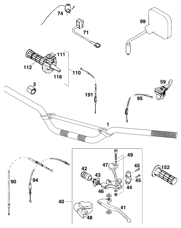 GUIDON ARMATURES POUR 400 SUP-COMP WP 14KW (FR)