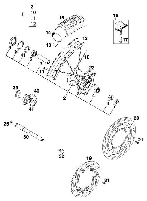 ROUE AVANT POUR 400 EXC WP (EU)