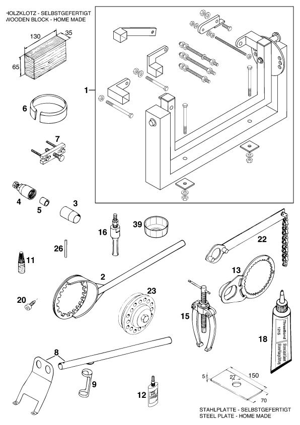 OUTILS SPECIAUX MOTEUR POUR 400 SX C EU