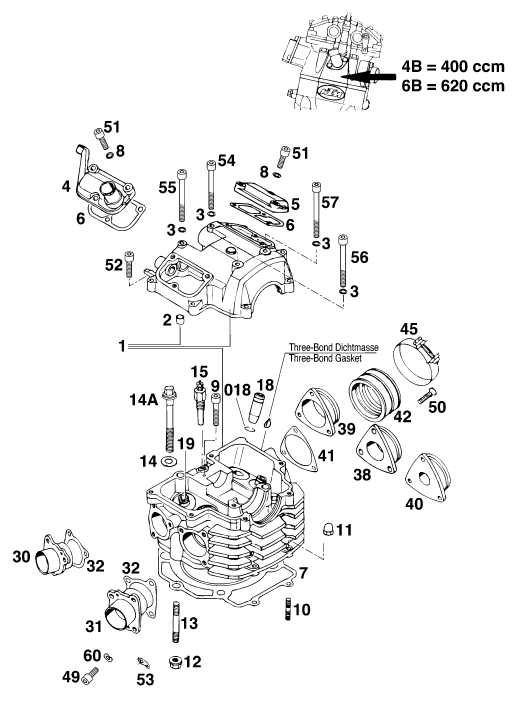 CULASSE POUR 620 SIX DAYS WP 37KW 11LT EU