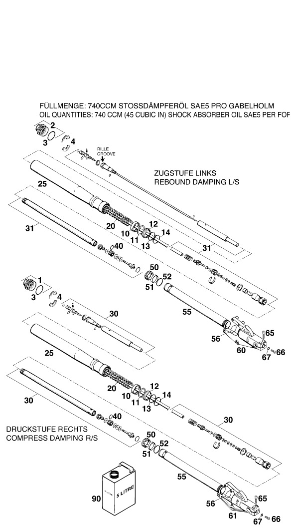 FOURCHE TELESCOPIQUE POUR 620 DUKE E 37KW EU