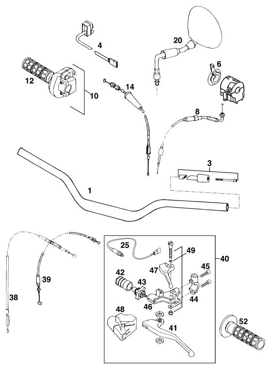 GUIDON ARMATURES POUR 620 DUKE 37KW EU