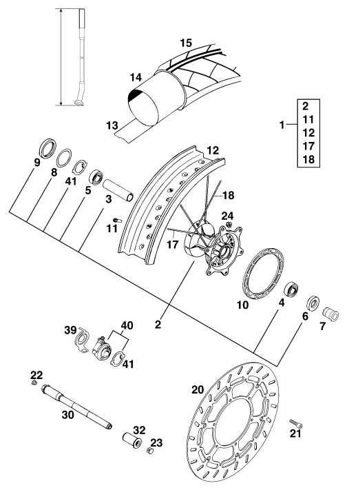 ROUE AVANT POUR 620 DUKE 37KW (EU)