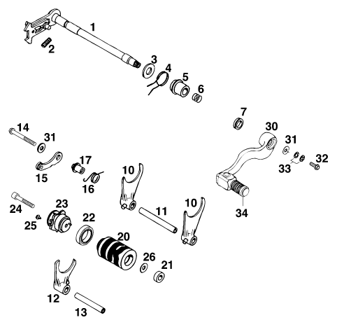 MECANISME DE SELECTION POUR 620 DUKE E 37KW EU