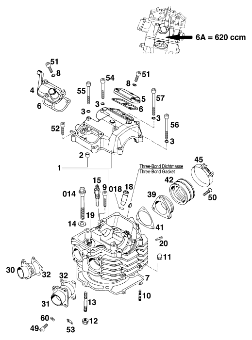 CULASSE POUR 620 DUKE 37KW EU
