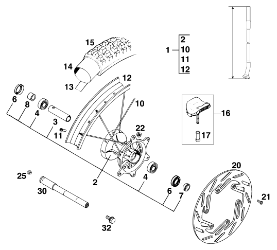ROUE AVANT POUR 125 SX MO EU