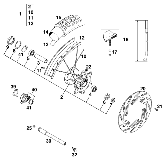 ROUE AVANT POUR 125 EGS MO 6KW EU