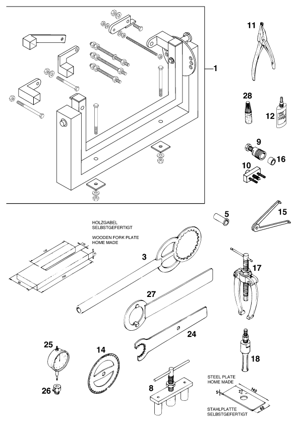 OUTILS SPECIAUX MOTEUR POUR 125 EXC M/U00D6 (EU)