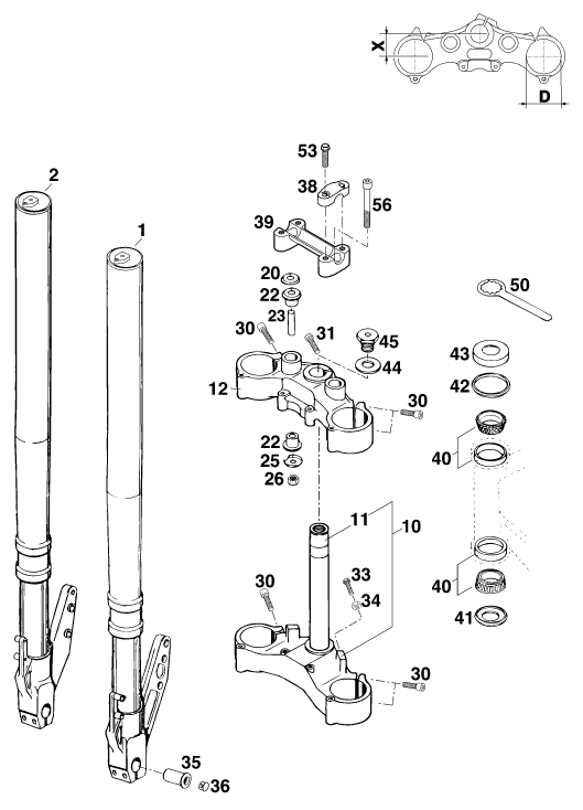 FOURCHE TELESCOPIQUE TE DE FOURCHE POUR 125 STING 98 EU