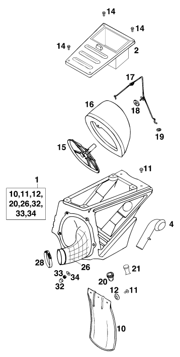 FILTRE A AIR POUR 125 STING100 97 EU