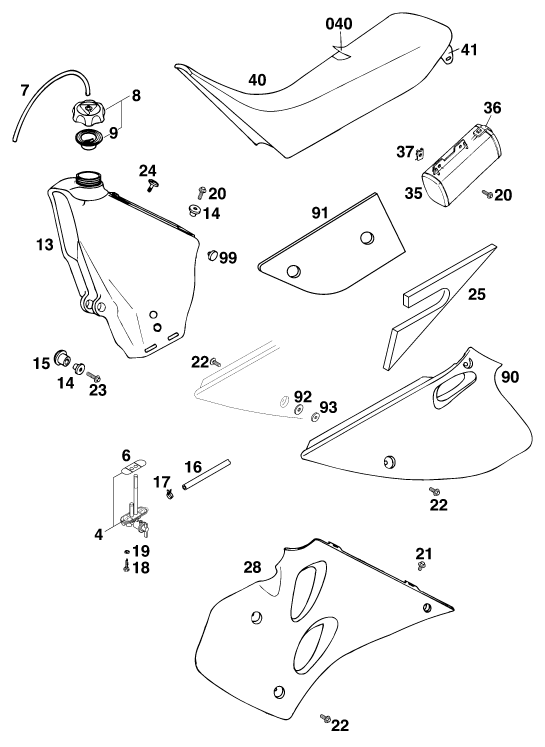 RESERVOIR SELLE POUR 125 LC2 100/ORANGE 97 (EU)