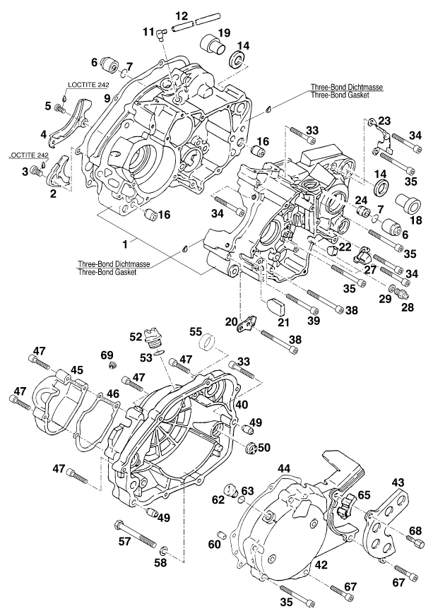 CARTER MOTEUR POUR 125 STING100 97 EU