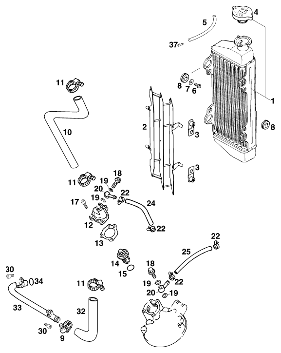 SYSTEME DE REFROIDISSEMENT POUR 125 STING 97 (EU)