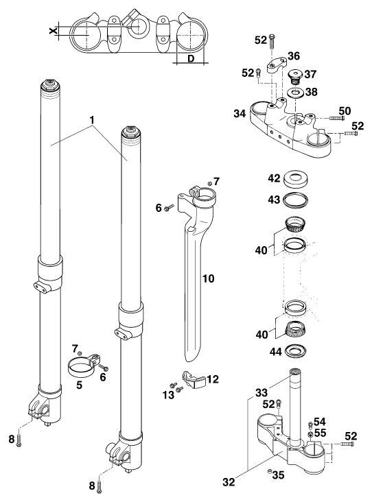 FOURCHE TELESCOPIQUE TE DE FOURCHE POUR 250 SX MO EU