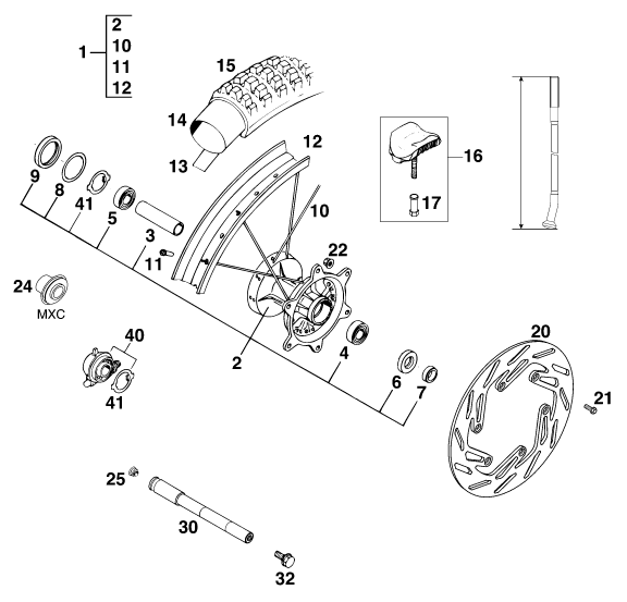 ROUE AVANT POUR 250 EGS M/U00D6 12KW (EU)