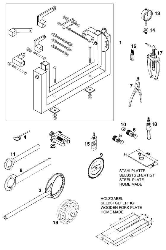 OUTILS SPECIAUX MOTEUR POUR 300 EXC MU00D6 EU