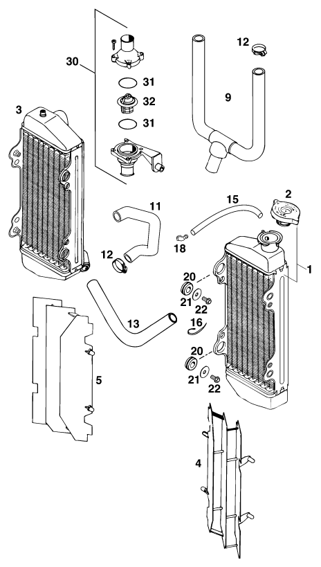 SYSTEME DE REFROIDISSEMENT POUR 250 SX MU00D6 EU