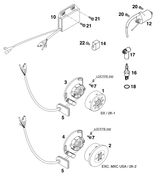 SYSTEME DE ALLUMAGE POUR 250 SX MO EU