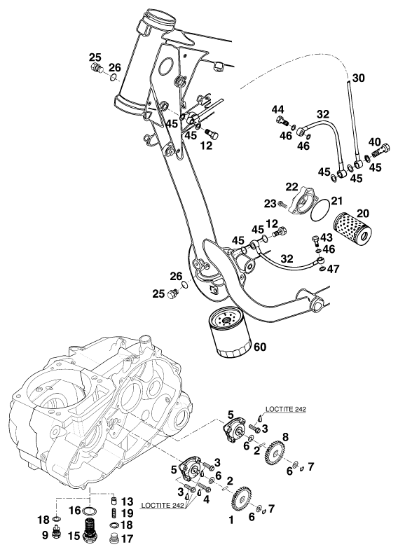 SYSTEME DE LUBRIFICATION POUR 620 LC 4 SUPER MOTO 99 EU