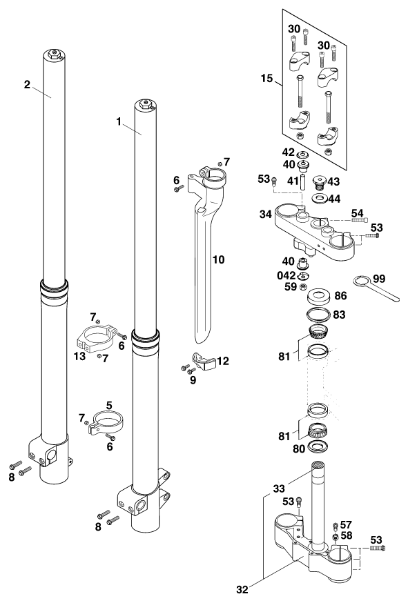 FOURCHE TELESCOPIQUE TE DE FOURCHE POUR 620 EGS-E ADVENTURE (EU)