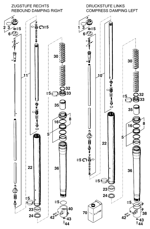 FOURCHE TELESCOPIQUE POUR 620 EGS-E ADVENTURE (EU)