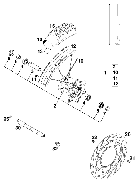 ROUE AVANT POUR 640 ADVENTURE-R D (EU)