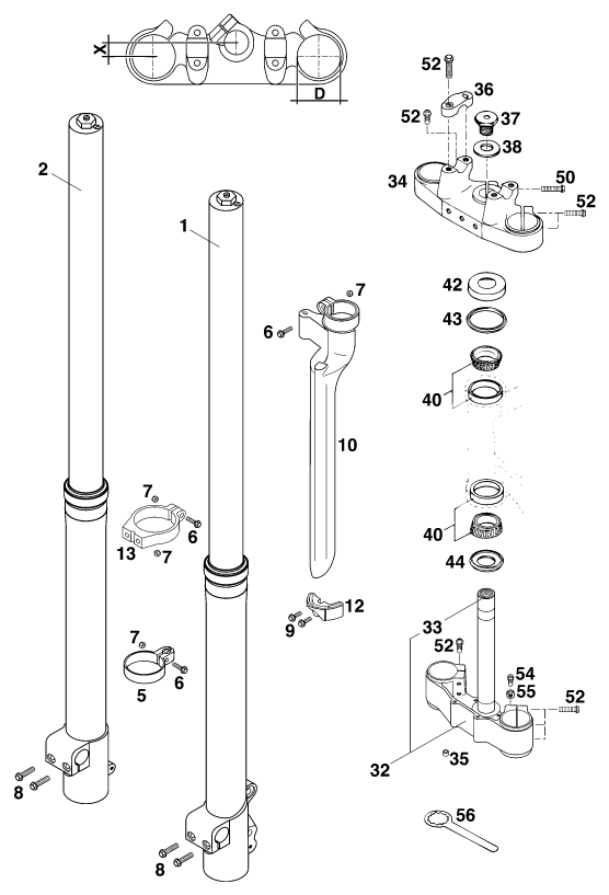 FOURCHE TELESCOPIQUE TE DE FOURCHE POUR 400 SXC WP (EU)