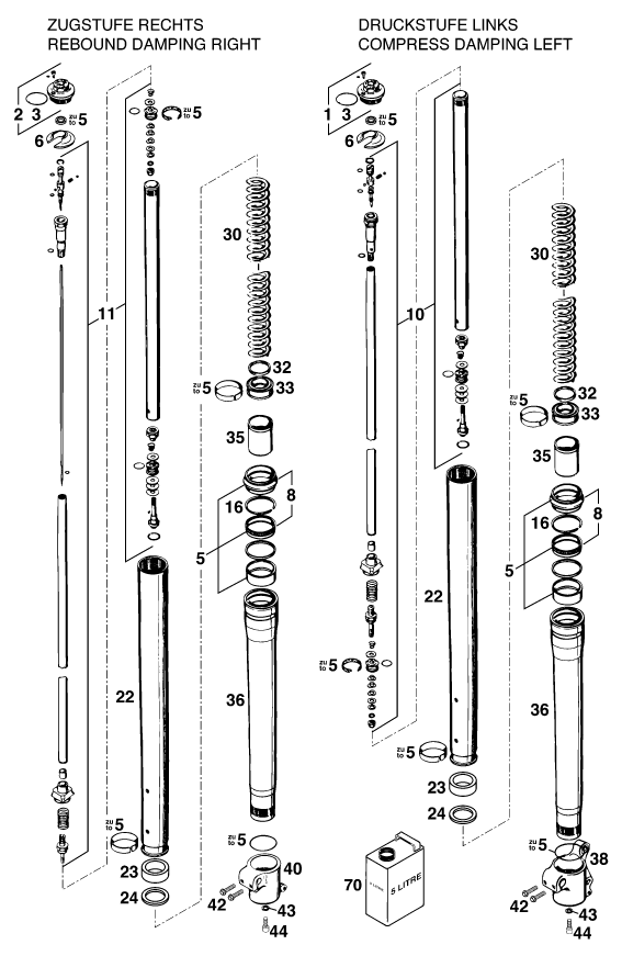 FOURCHE TELESCOPIQUE POUR 400 SXC WP (EU)