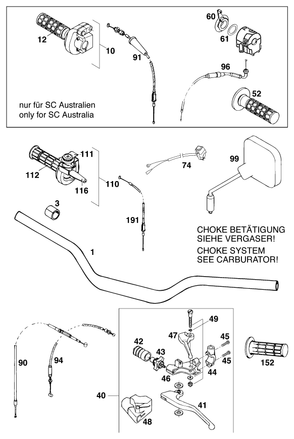 GUIDON ARMATURES POUR 400 SXC WP EU