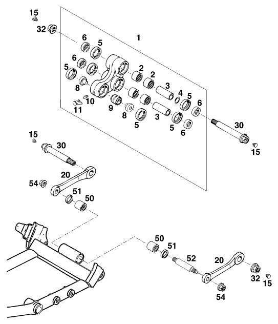 ARTICULATION DE L AMORTISSEUR PRO LEVER POUR 620 DUKE-E 37KW (EU)