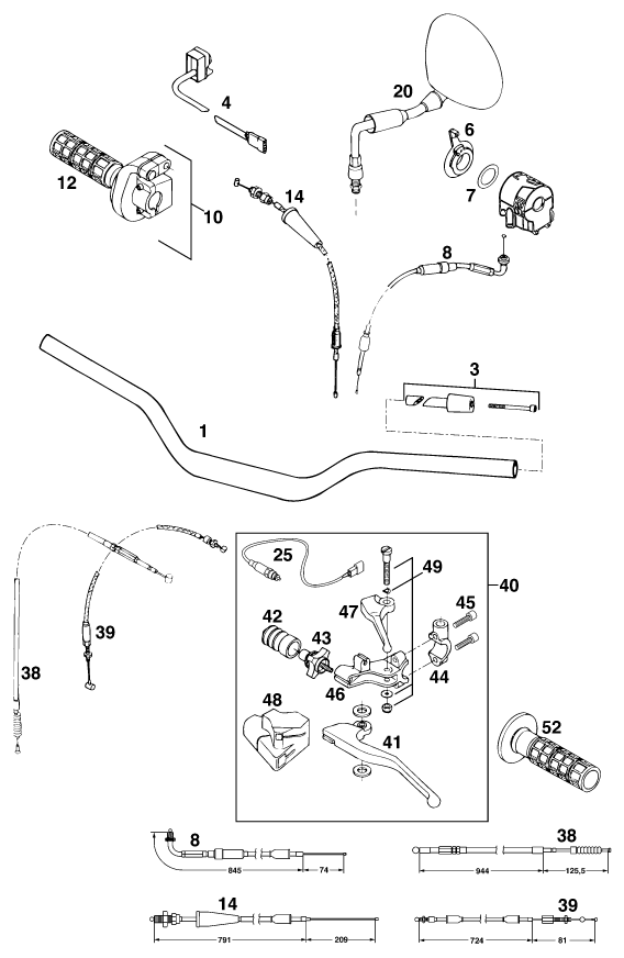 GUIDON ARMATURES POUR 640 DUKE E EU