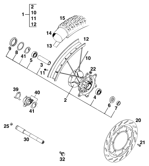 ROUE AVANT POUR 620 EGS E 37KW 20LT ROT EU