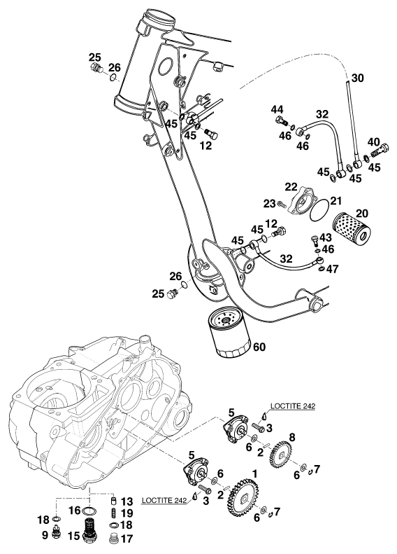 SYSTEME DE LUBRIFICATION POUR 620 ENDURO LIMITED EU