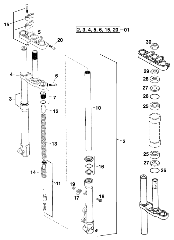 FOURCHE TELESCOPIQUE TE DE FOURCHE POUR 60 SX (EU)