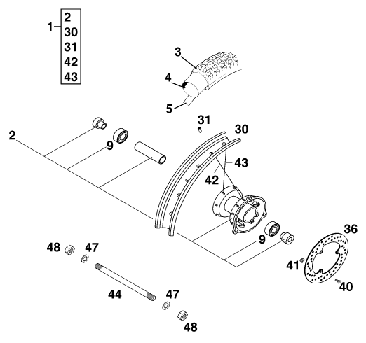 ROUE AVANT POUR 60 SX (EU)