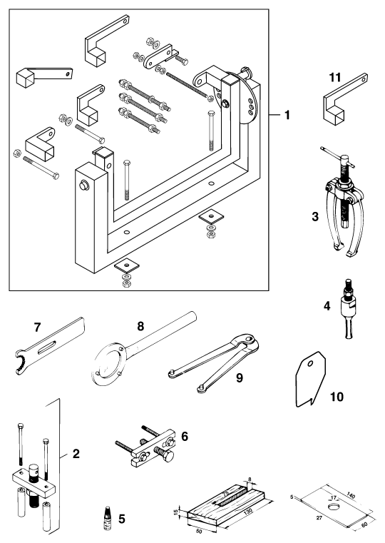 OUTILS SPECIAUX MOTEUR POUR 65 SX EU