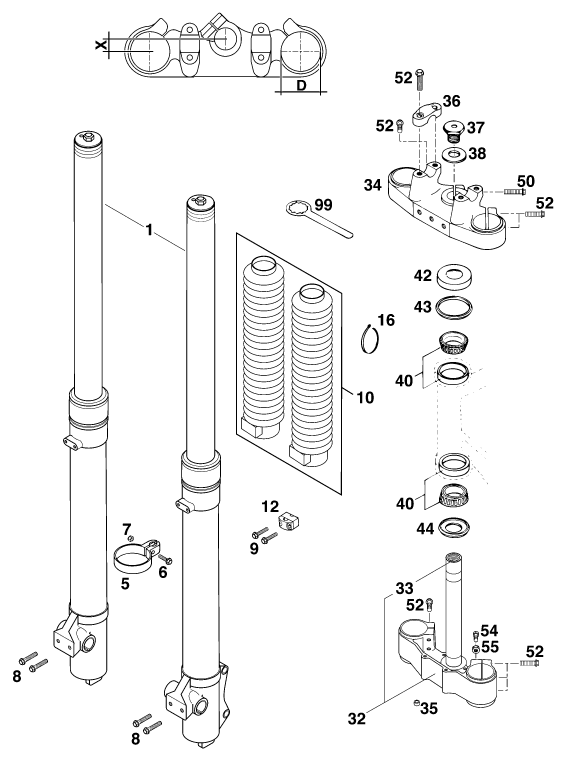 FOURCHE TELESCOPIQUE TE DE FOURCHE POUR 200 EGS 8KW EU